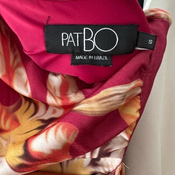 PatBo- Multicolored Floral Jersey Carmen halter Midi Wrap Dress - Picture 5 of 6